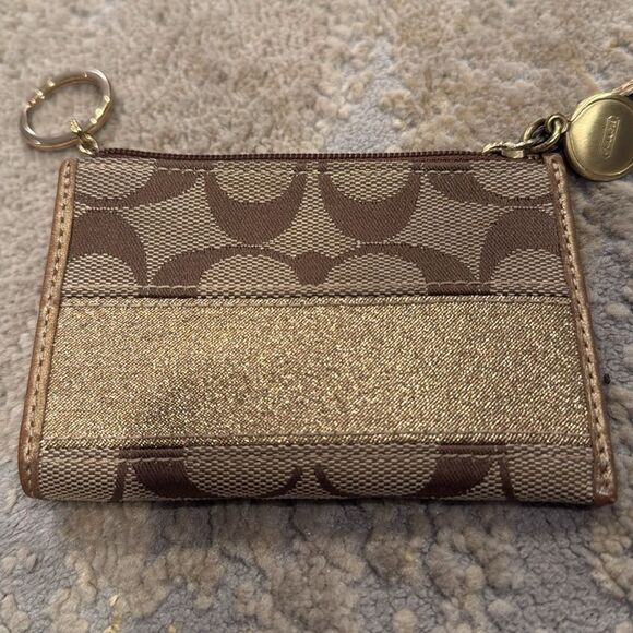 COACH gold stile Signature Coin Purse in like new condition - Picture 2 of 9